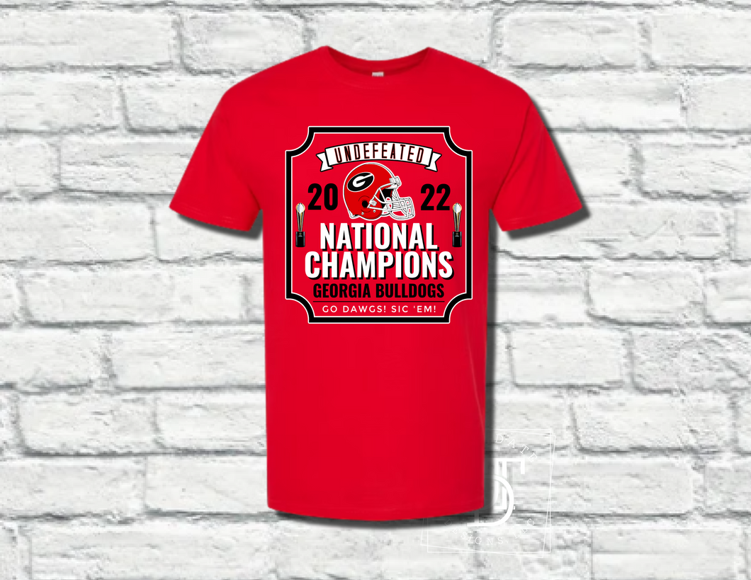 Short Sleeve UGA Undefeated National Champions T-Shirt