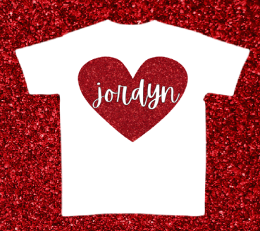 Personalized Heart Short Sleeve T-Shirt