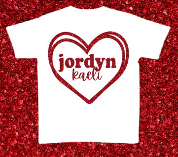 Personalized Heart Short Sleeve T-Shirt